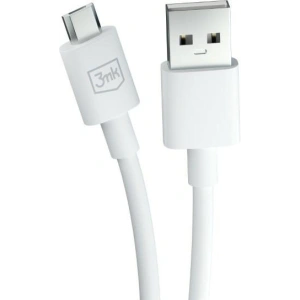 Kabel 3MK Hyper USB-A / microUSB 1.2m 5V 2.4A Biały/White