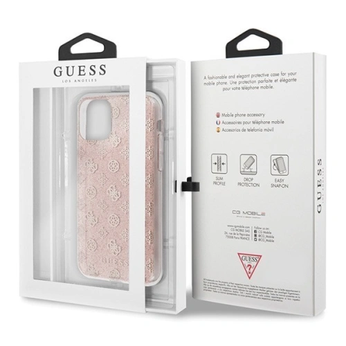 Buy Guess GUHCN58TPERG iPhone 11 Pro pink hard case 4G Peony Glitter - GUE188PNK - {ean13} - Home Screen Store Europe