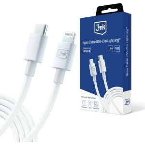 Kabel 3MK Hyper USB-C / Lightning 20W 1.2m Biały/White