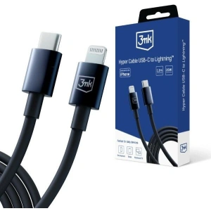 Kabel 3MK Hyper USB-C / Lightning 20W 1.2m Schwarz/Black