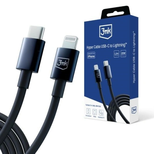 Kup Kabel 3MK Hyper USB-C / Lightning 20W 1.2m Černý/Black - 3MK5806 - {ean13} - Sklep Home Screen