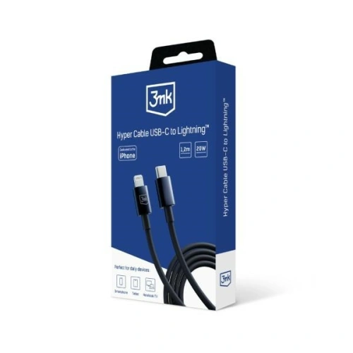 Kup Kabel 3MK Hyper USB-C / Lightning 20W 1.2m Černý/Black - 3MK5806 - {ean13} - Sklep Home Screen