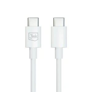 Kabel 3MK Hyper USB-C / USB-C 100W 1.2m Bílý/White