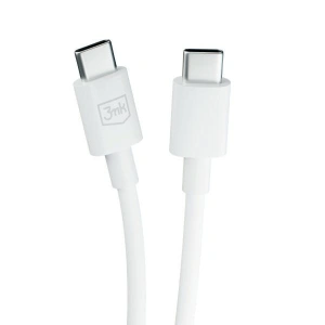 Kabel 3MK Hyper USB-C / USB-C 100W 1.2m Bílý/White