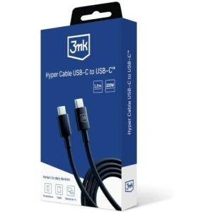 Kábel 3MK Hyper USB-C / USB-C 100W 1.2m Fekete/Black