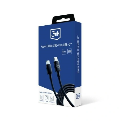 Kup Kabel 3MK Hyper USB-C / USB-C 100W 1.2m Černý/Black - 3MK5808 - {ean13} - Sklep Home Screen