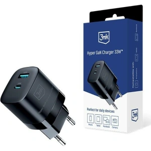 Kup Netzteil 3MK Hyper GaN Charger USB-A 18W, USB-C 33W Schwarz/Black - 3MK5809 - {ean13} - Sklep Home Screen