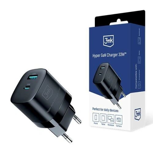 Kup Nabíječka 3MK Hyper GaN Charger USB-A 18W, USB-C 33W Černá/Black - 3MK5809 - {ean13} - Sklep Home Screen