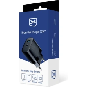 Kup Încărcătorul de rețea 3MK Hyper GaN Charger USB-A 18W, USB-C 33W Negru/Black - 3MK5809 - {ean13} - Sklep Home Screen