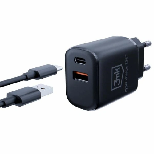 Kup Ładowarka sieciowa 3MK Hyper Charger USB-A, USB-C 20W PD QC czarna/black - 3MK5810 - {ean13} - Sklep Home Screen