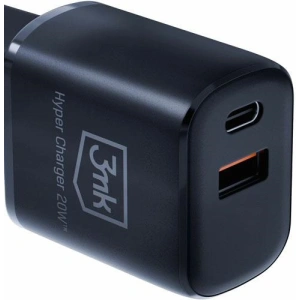 Kup Încărcător de rețea 3MK Hyper Charger USB-A, USB-C 20W PD QC negru/black - 3MK5810 - {ean13} - Sklep Home Screen