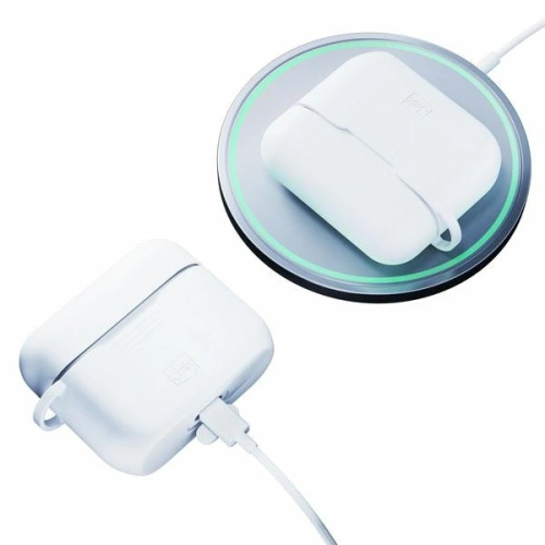 Kup Etui 3MK Silicon Case Apple AirPods Pro + karabińczyk białe/white - 3MK5813 - {ean13} - Sklep Home Screen
