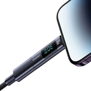 Kup Adapter z wyświetlaczem USAMS AU18 USB-C / Lightning Digital Display 30W stalowy/aluminium - USA1086 - {ean13} - Sklep Home Screen