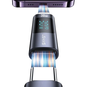 Kup Adapter z wyświetlaczem USAMS AU18 USB-C / Lightning Digital Display 30W stalowy/aluminium - USA1086 - {ean13} - Sklep Home Screen