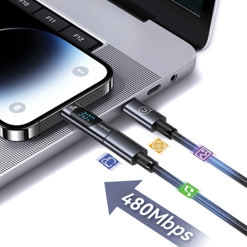 Kup Adaptor cu display USAMS AU18 USB-C / Lightning Digital Display 30W din oțel/aluminiu - USA1086 - {ean13} - Sklep Home Screen