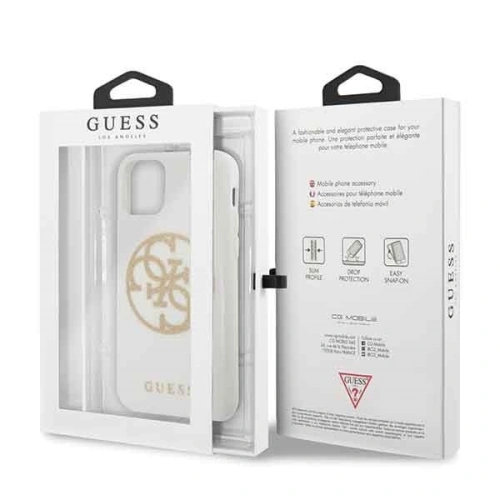 Kup Etui Guess GUHCN58TPUWHGLG Apple iPhone 11 Pro biały/white hard case Glitter 4G Circle Logo - GUE190WHT - {ean13} - Sklep Home Screen
