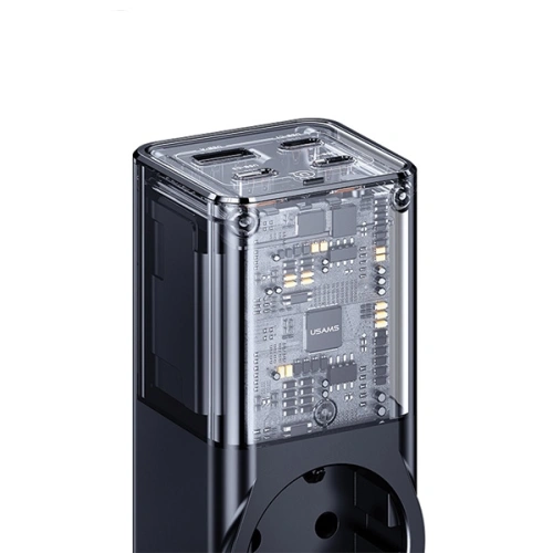Kup Napájecí lišta USAMS AC / AC 2200W, USB-A 5W, 3xUSB-C 67W GaN PD QC FCP ADC PPS černá/black - USA1087 - {ean13} - Sklep Home Screen