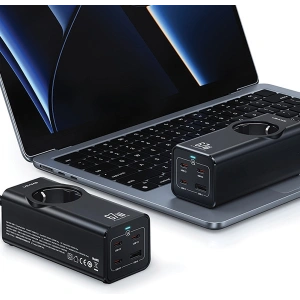 Kup Listwa zasilająca USAMS AC / AC 2200W, USB-A 5W, 3xUSB-C 67W GaN PD QC FCP ADC PPS czarny/black - USA1087 - {ean13} - Sklep Home Screen