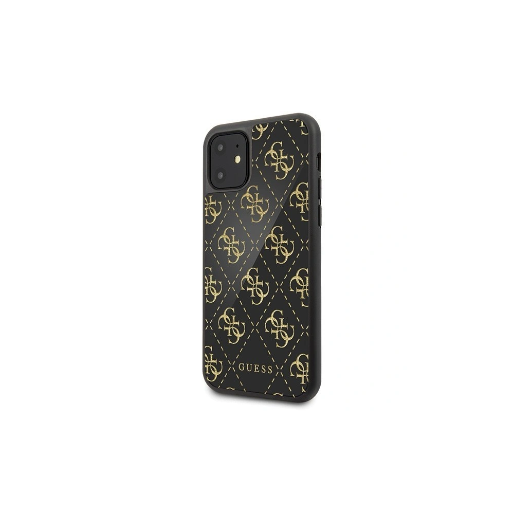 Etui Guess GUHCN614GGPBK Apple iPhone 11 czarny/black hard case 4G Double Layer Glitter