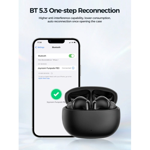 Kup Drahtlose In-Ear Kopfhörer TWS Joyroom Funpods Series JR-FB3 Bluetooth 5.3 schwarz - JYR982 - {ean13} - Sklep Home Screen