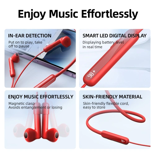 Buy Joyroom JR-DS1 Bluetooth 5.3 wireless headphones red - JYR984 - {ean13} - Home Screen Store Europe