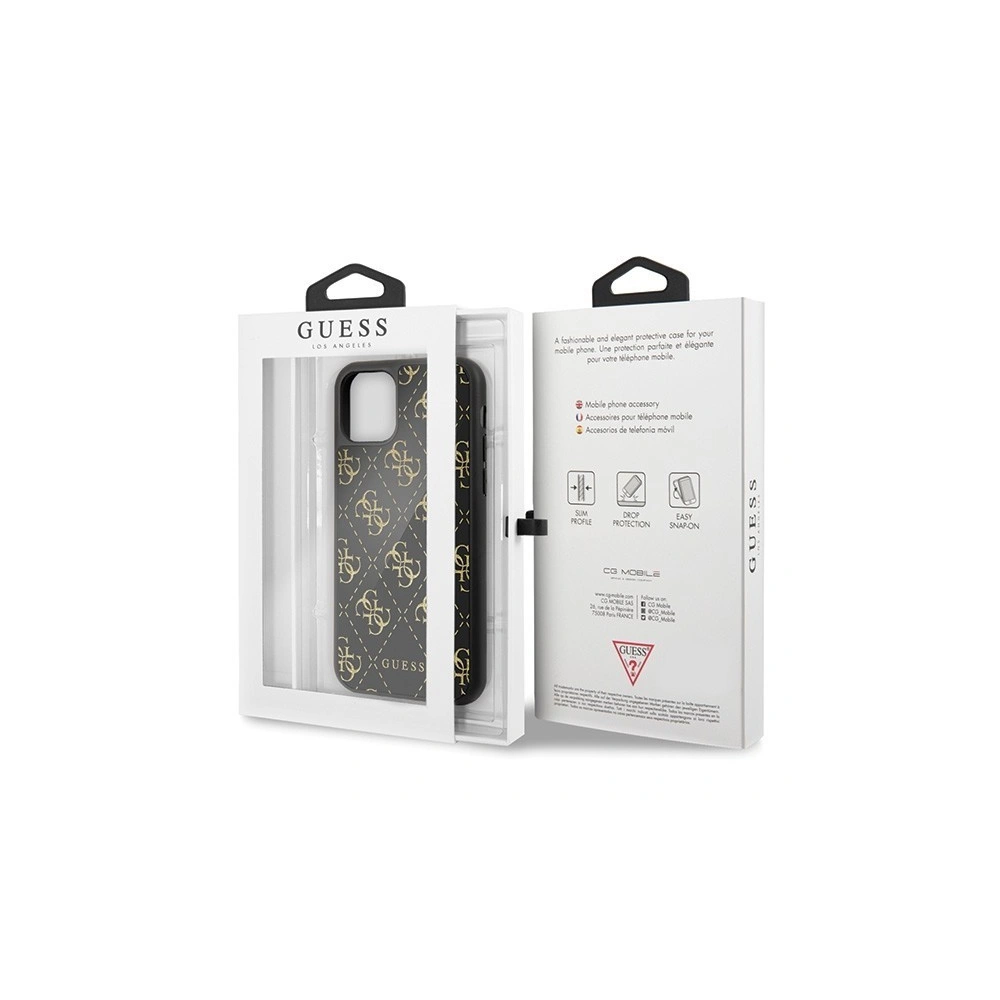 Etui Guess GUHCN614GGPBK Apple iPhone 11 czarny/black hard case 4G Double Layer Glitter