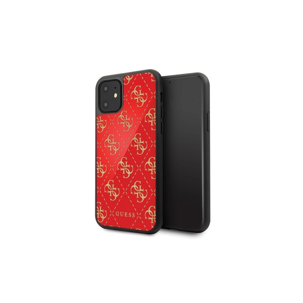 Etui Guess GUHCN614GGPRE Apple iPhone 11 czerwony/red hard case 4G Double Layer Glitter