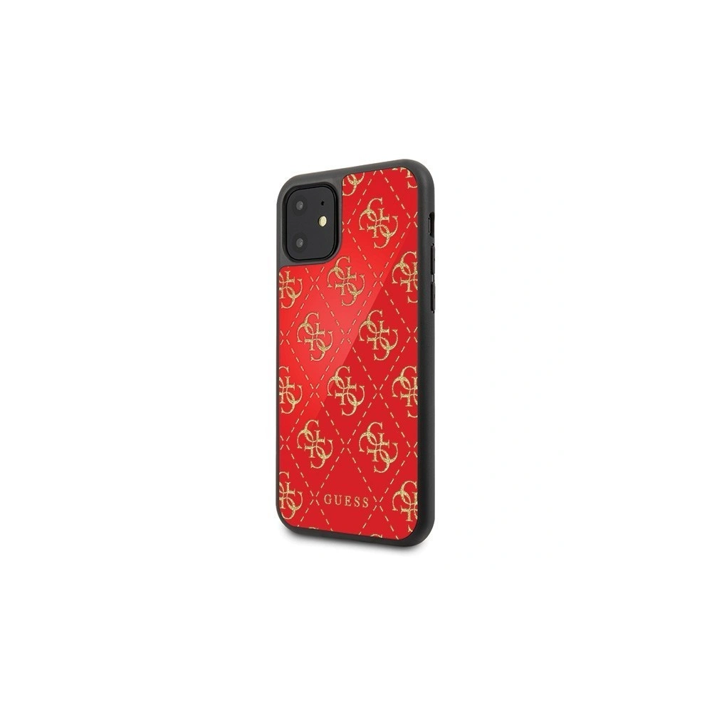Etui Guess GUHCN614GGPRE Apple iPhone 11 czerwony/red hard case 4G Double Layer Glitter