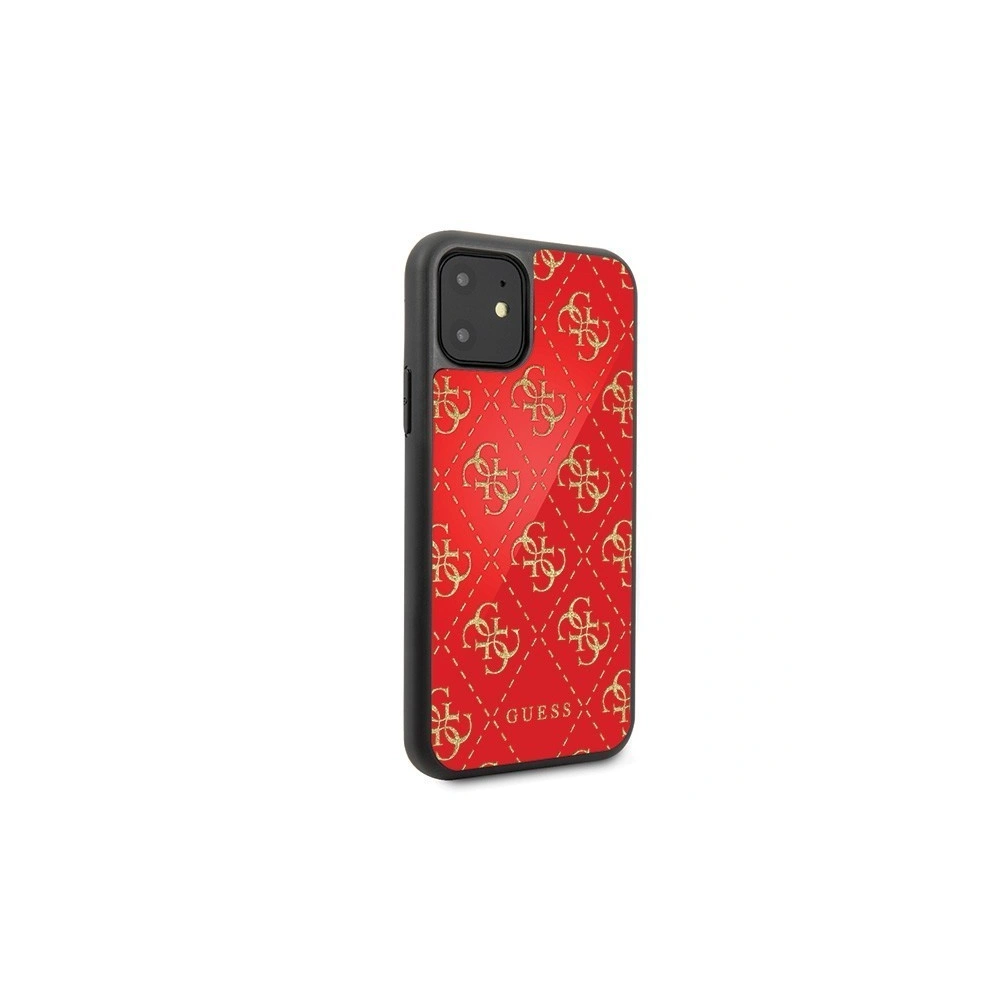 Etui Guess GUHCN614GGPRE Apple iPhone 11 czerwony/red hard case 4G Double Layer Glitter