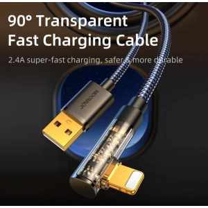Kabel kątový Joyroom S-UL012A6 USB-A / Ligtning 2.4A 1.2m modrý