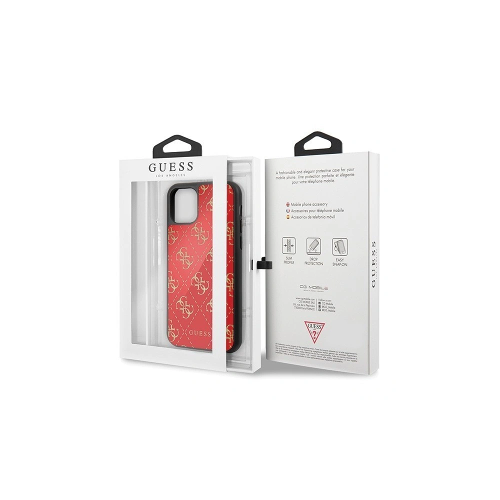 Etui Guess GUHCN614GGPRE Apple iPhone 11 czerwony/red hard case 4G Double Layer Glitter