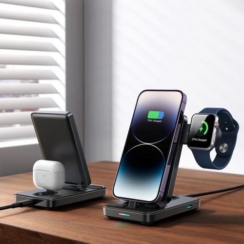 Kup Stacja ładująca 4w1 Joyroom JR-WQS02 Apple iPhone / AirPods / Apple Watch czarna - JYR991 - {ean13} - Sklep Home Screen