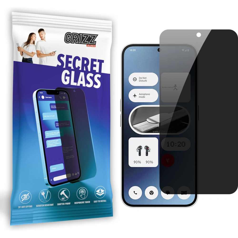 Matowe szkło prywatyzujące GrizzGlass SecretGlass do Nothing Phone 2a / 2a Plus