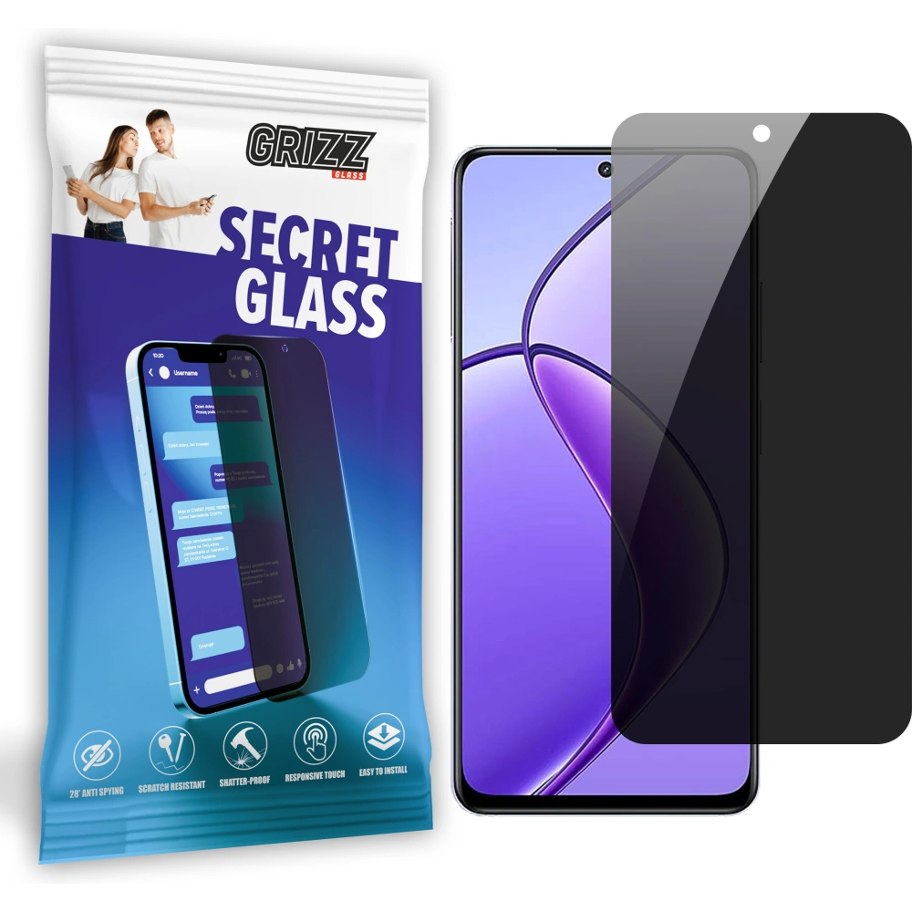 Matowe szkło prywatyzujące GrizzGlass SecretGlass do Realme 12