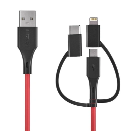 Kup Cablul USB 3w1 BlitzWolf BW-MT4, micro USB/USB-C/Lightning, 3A 0,9m - BLZ185 - {ean13} - Sklep Home Screen