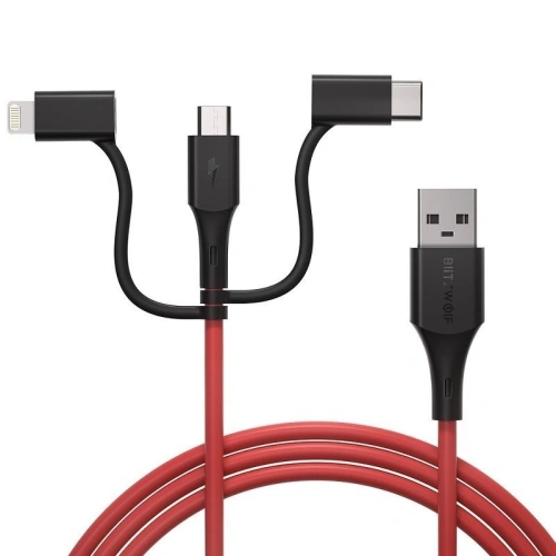 Kup Cablul USB 3w1 BlitzWolf BW-MT4, micro USB/USB-C/Lightning, 3A 0,9m - BLZ185 - {ean13} - Sklep Home Screen