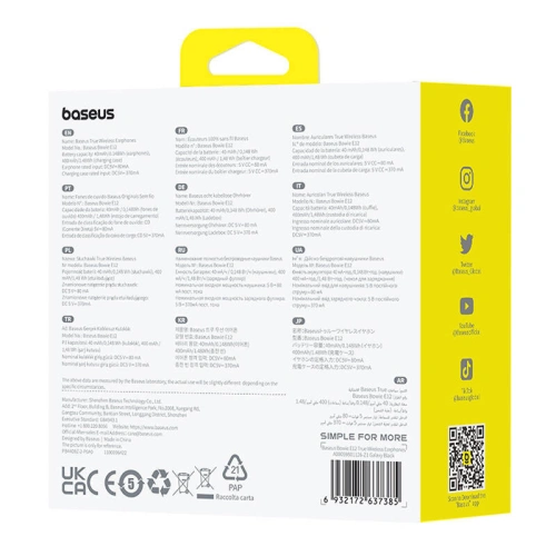 Kup Bezprzewodowe słuchawki douszne TWS Baseus Bowie E12 Bluetooth 5.3 (czarne) - BSU4855 - {ean13} - Sklep Home Screen