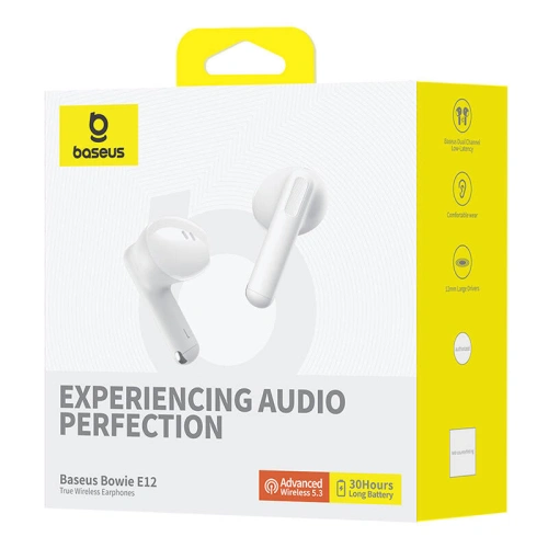 Kup Drahtlose In-Ear TWS Baseus Bowie E12 Bluetooth 5.3 (weiß) - BSU4856 - {ean13} - Sklep Home Screen