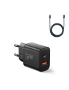 Ładowarka sieciowa Joyroom JR-TCF05 20W USB-A, USB-C + kabel USB-C / USB-C czarna