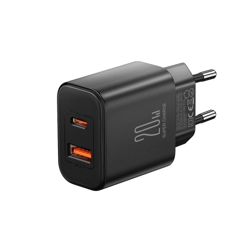 Kup Încărcător de rețea Joyroom JR-TCF05 20W USB-A, USB-C + cablu USB-C / USB-C negru - JYR994 - {ean13} - Sklep Home Screen