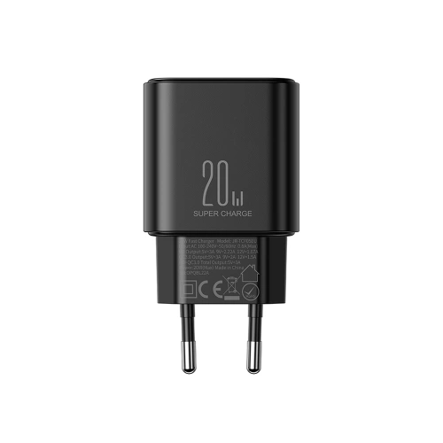 Kup Încărcător de rețea Joyroom JR-TCF05 20W USB-A, USB-C + cablu USB-C / USB-C negru - JYR994 - {ean13} - Sklep Home Screen
