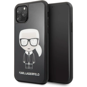 Karl Lagerfeld KLHCN58DLFKBK iPhone 11 Pro black hard case Iconic Karl Glitter