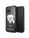 Karl Lagerfeld KLHCN58DLFKBK iPhone 11 Pro schwarz/schwarz Hartschalenetui Iconic Karl Glitter