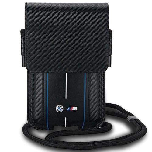 Kup Táska BMW BMPSP15XMSCAKL Wallet Bag Carbon Blue Stripes fekete/black - BMW669 - {ean13} - Sklep Home Screen
