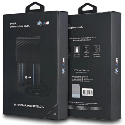 Kup Torebka BMW BMPSP15XMSCAKL Wallet Bag Carbon Blue Stripes černá/black - BMW669 - {ean13} - Sklep Home Screen