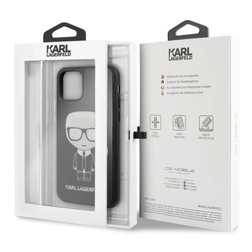 Kup Karl Lagerfeld KLHCN58DLFKBK iPhone 11 Pro negru/black hard case Iconic Karl Glitter - KLD113BLK - {ean13} - Sklep Home Screen