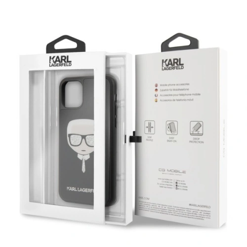 Kup Karl Lagerfeld KLHCN58DLHBK iPhone 11 Pro schwarz/schwarz Iconic Glitter Karl`s Head - KLD114BLK - {ean13} - Sklep Home Screen