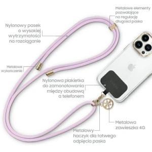 Kup Pasek Guess GUOUCNMG4EU Universal CBDY Cord Nylon 4G Metal Charm liliowy/lila - GUE3361 - {ean13} - Sklep Home Screen