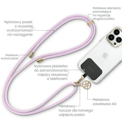 Buy Guess GUOUCNMG4EU Universal CBDY Cord Nylon 4G Metal Charm lila - GUE3361 - {ean13} - Home Screen Store Europe