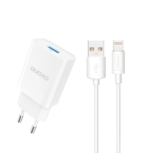 Kup Încărcător de rețea Dudao A4EU USB-A 2.1A + cablu USB-A / Lightning alb - DDA321 - {ean13} - Sklep Home Screen